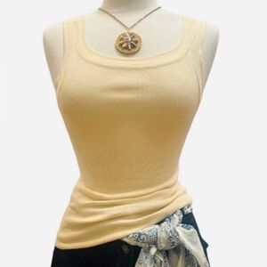 NWOT- ZARA- Cream Ribbed Sweater Tank Top